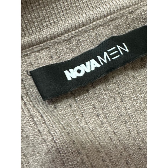 Nova men beige collared v neck short sleeves lightweight sweater size XXXL - Picture 3 of 9